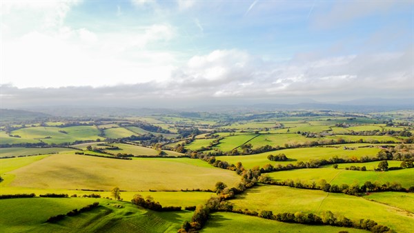 Image depicts the countryside local to Elderwood Parc